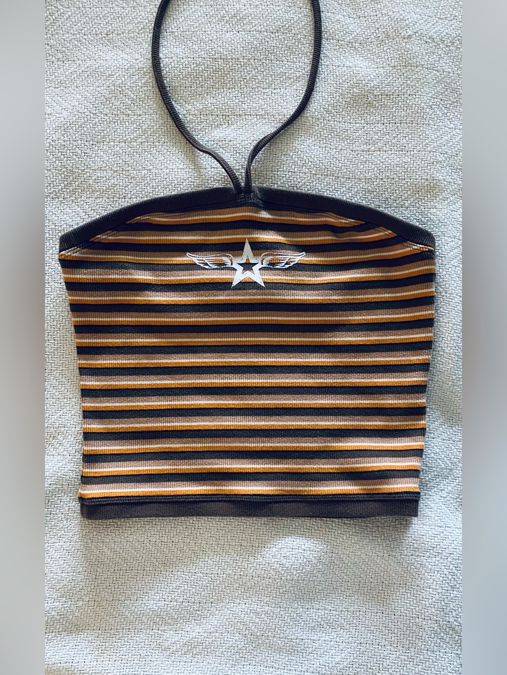 Y2K Halter Top with White Star Wings